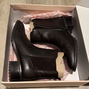 Dark Brown Leather Ankle Boots